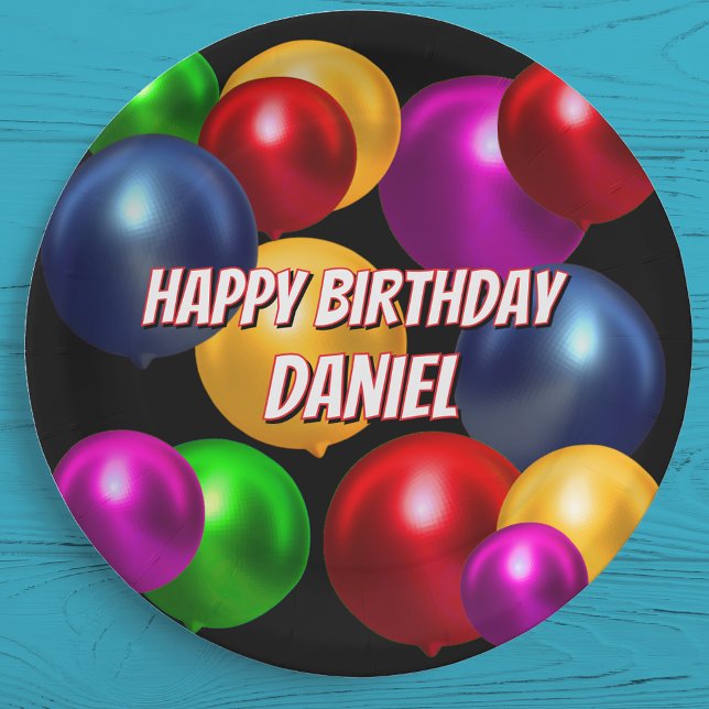 Fun Birthday Balloons Personalized  Paper Plate (Creator Uploaded)