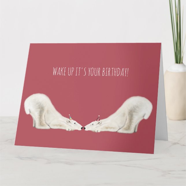 Fun Birthday Card - Sleepy Polar Bear (Front)