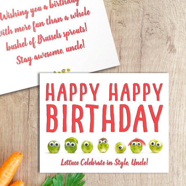 Fun birthday card uncle food funny pun vege (Creator Uploaded)