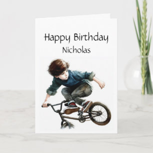 Fun Birthday Custom Name Competitive Biking Card