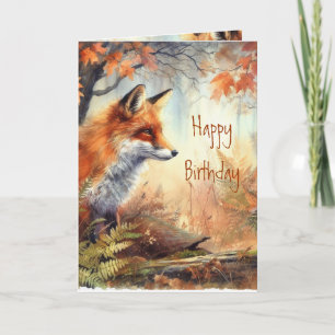 Fun Birthday for Foxy Lady Animal Wildlife Nature Card