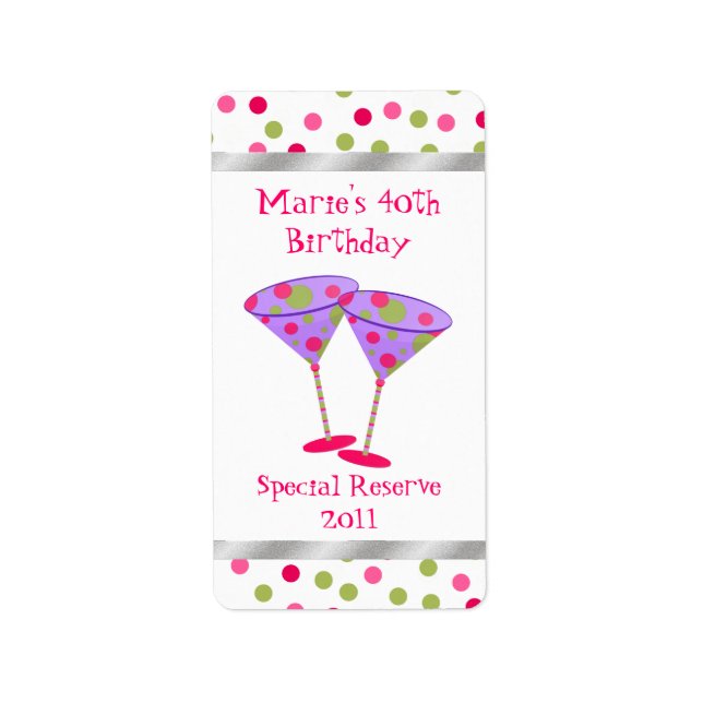 Fun Birthday Home Made Wine Labels (Front)