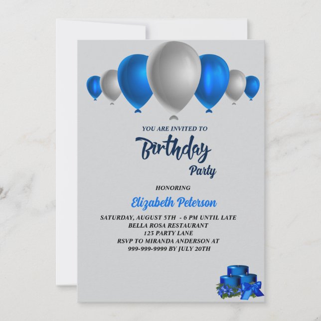 Fun Birthday party colorfull ballons Invitation (Front)