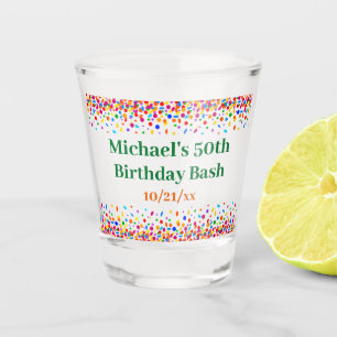 Fun Birthday Party Favour Colourful Confetti Shot Glass