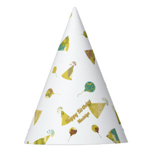 Fun Birthday Party Hats and Balloon Pattern