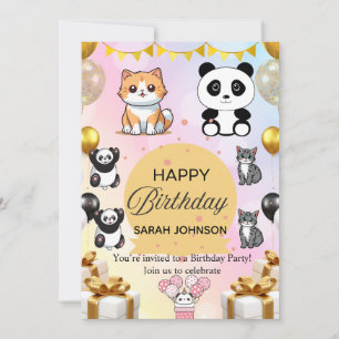 Fun Birthday Party Invitation   Colorful Modern 