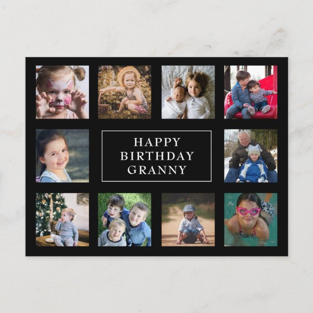 Fun Birthday Photo Collage  Postcard (Front)