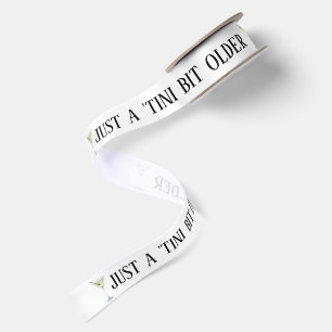 Fun Birthday Text with Martini Cocktails Satin Ribbon