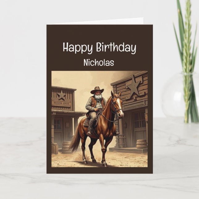 Fun Birthday Western Wild West Humour Card (Front)