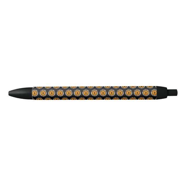 Fun Bitcoin JUST MINING MY OWN BUSINESS Crypto Black Ink Pen (Front)