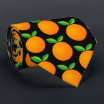 Fun black and orange fruit pattern neck tie<br><div class="desc">Fun black and orange fruit pattern neck tie. Cool Birthday or Father's Day gift idea for dietitian,  nutritionist,  vegan,  vegetarian,  chef,  cook,  dad,  wedding groom,  boss,  co worker etc. Funny clothing accessories with food icon print. Customizable background color.</div>