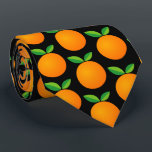 Fun black and orange fruit pattern neck tie<br><div class="desc">Fun black and orange fruit pattern neck tie. Cool Birthday or Father's Day gift idea for dietitian,  nutritionist,  vegan,  vegetarian,  chef,  cook,  dad,  wedding groom,  boss,  co worker etc. Funny clothing accessories with food icon print. Customizable background color.</div>
