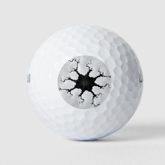 Fun Black and White Cracked Fractal Art Golf Balls