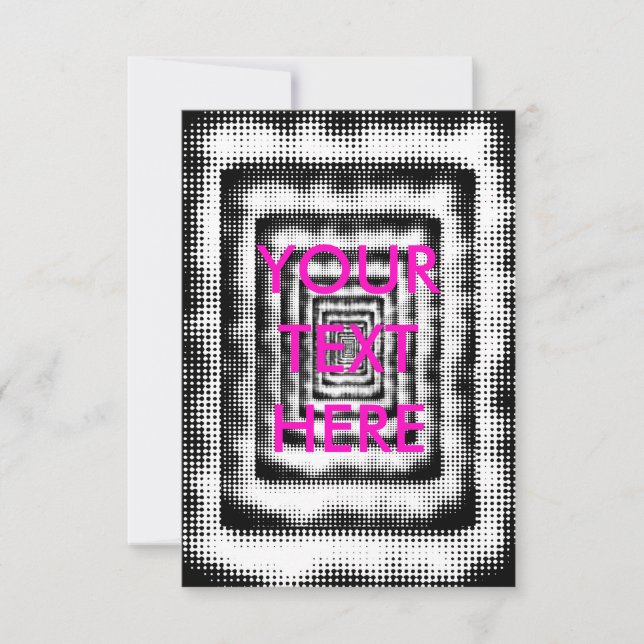  Fun Black and White Grunge Optical Illusion Card (Front)