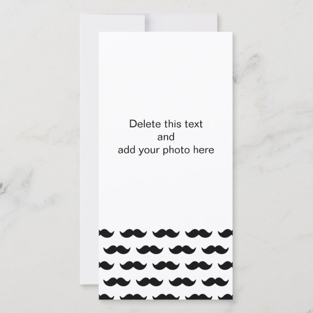 Fun Black and White Moustache Pattern 1 (Front)