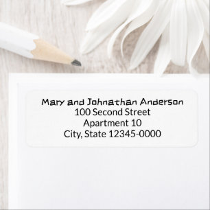 Fun Black and White Name with Return Address