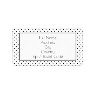 Fun Black and White Polka DoT Address Labels