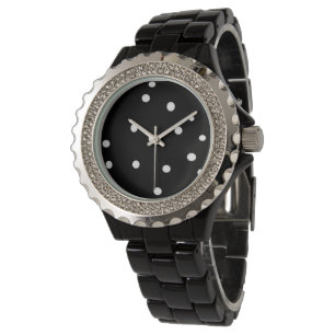 Fun Black and White Polka Dots Watch