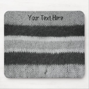 fun black and white retro style knitted mouse pad