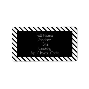 Fun Black and White Stripe Address Sticker Labels