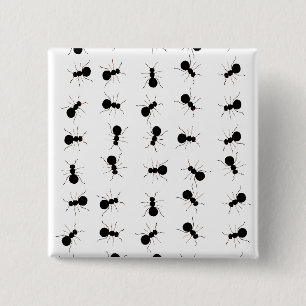 Fun Black Ant Bug Print 2 Inch Square Button