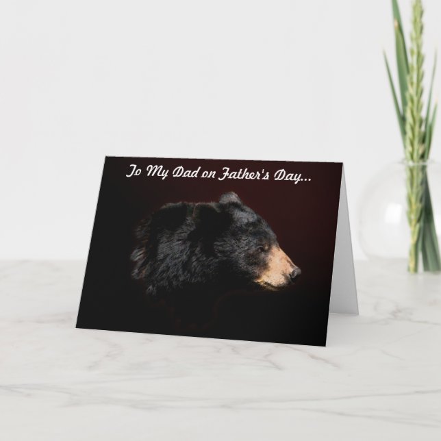 Fun Black Bear "Bear Hug" Father's Day Card (Front)