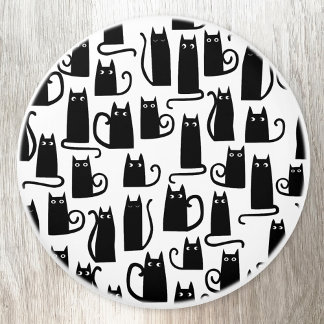 Fun Black Cat Ceramic Knob