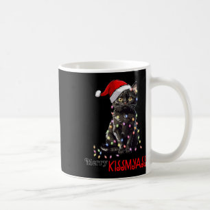 Fun Black Cat Merry Kissmy Xmas Pyjamas Chritsmas  Coffee Mug
