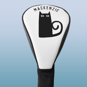 Fun Black Cat Personalized Golf Head Cover