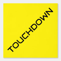 Fun Black Diagonal TOUCHDOWN Text On Bright Yellow