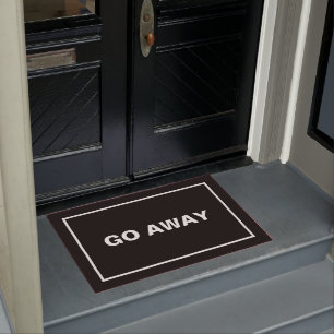 Fun Black Frame Go Away Introvert Sarcastic  Doormat