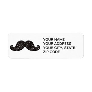 FUN BLACK GLITTER MUSTACHE