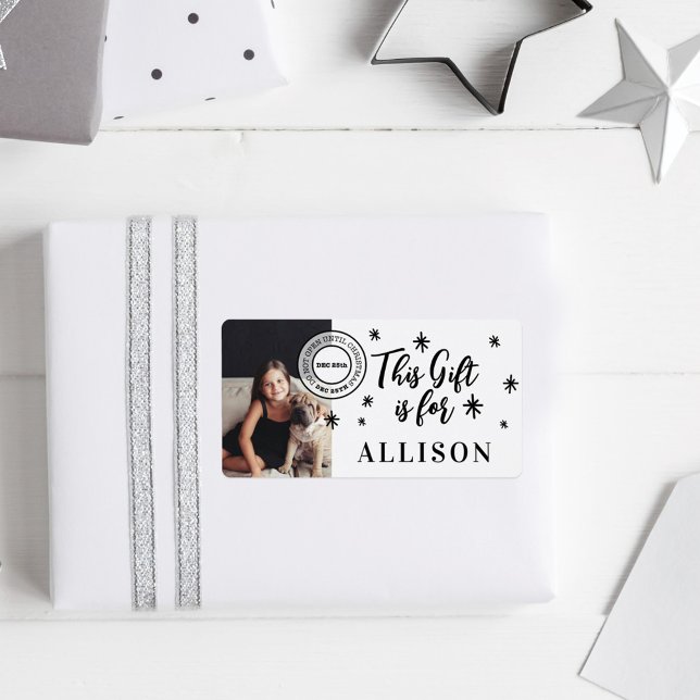 Fun Black Script Personalized Photo Name Gift for (Creator Uploaded)