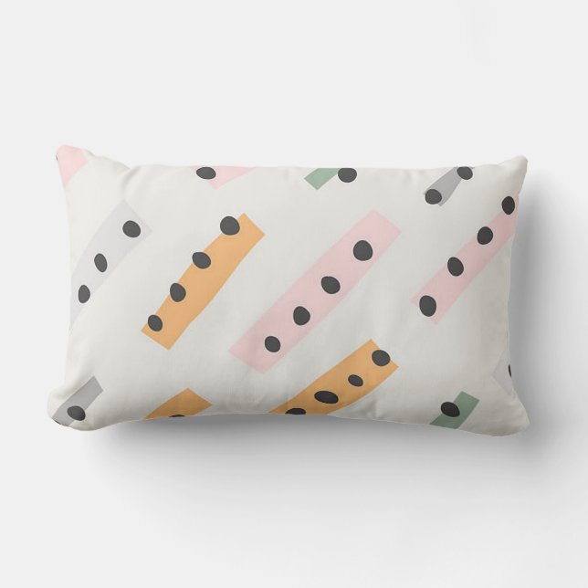 Fun Black Spotted Lumbar Pillow (Front)