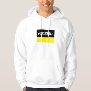 Fun Black Vivid Yellow Colour Block Pickleball Tex Hoodie