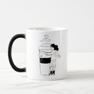 FUN BLACK & WHITE freehand drawing original Magic Mug