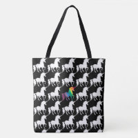 Fun Black & White Rainbow Unicorn Pattern Pretty