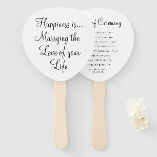 Fun Black White Typography Quote Wedding Program Hand Fan