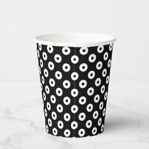Fun Black with Black and White Polka-Dots Paper Cups