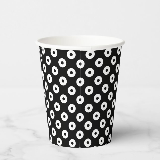 Fun Black with Black and White Polka-Dots Paper Cups (Right)