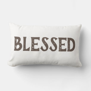 fun BLESSED typography   Lumbar Pillow