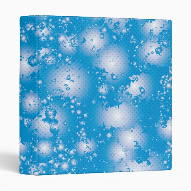 Fun BLUE Abstract Ink Super Splash pattern Binder (Front/Spine)