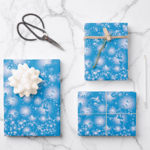 Fun BLUE Abstract Ink Super Splash pattern Wrapping Paper Sheet