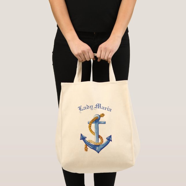 Fun Blue Anchor  Tote Bag (Front (Product))