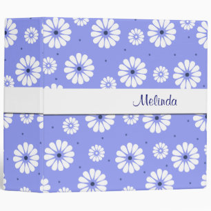 Fun Blue and White Daisies Binder