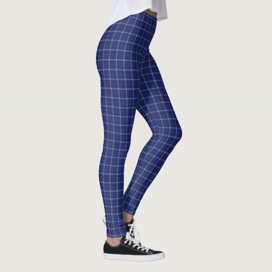 Fun Blue and White Plaid Women's Leggings