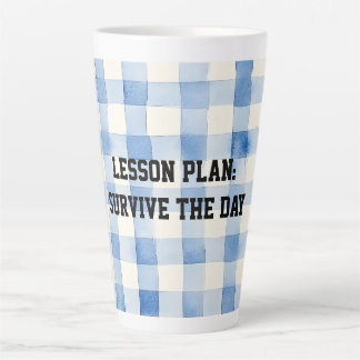 Fun Blue and White Sarcastic quote for teachers Latte Mug