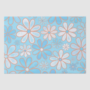Fun Blue Daises. Tissue Paper