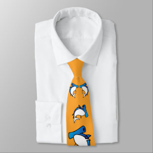 Fun Blue Hammerhead Shark Cartoon Neck Tie