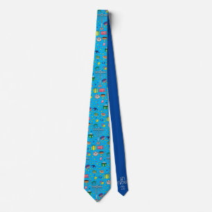 Fun Blue Hanukkah Pattern  Tie